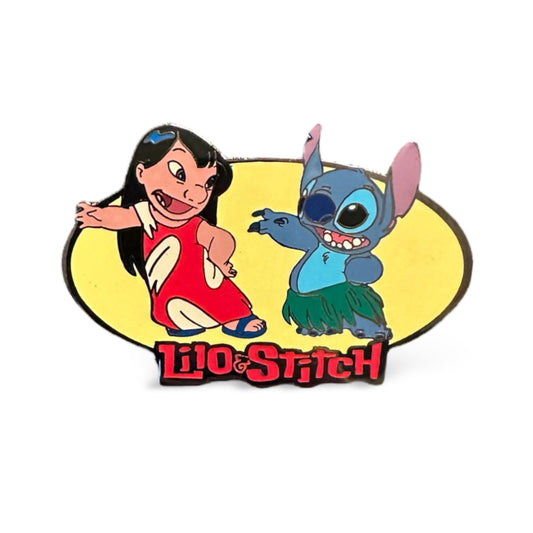 Artist Proof Disney Auctions Lilo & Stitch Hula Dancing Black Metal Pin