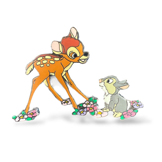 Disney Parks Bambi & Thumper on Flowers Pin