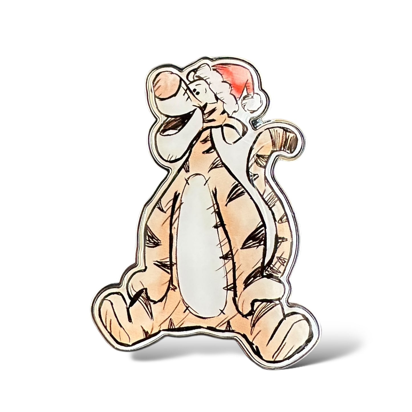 DLRP Christmas Santa Hat Tigger Sitting and Laughing Pin