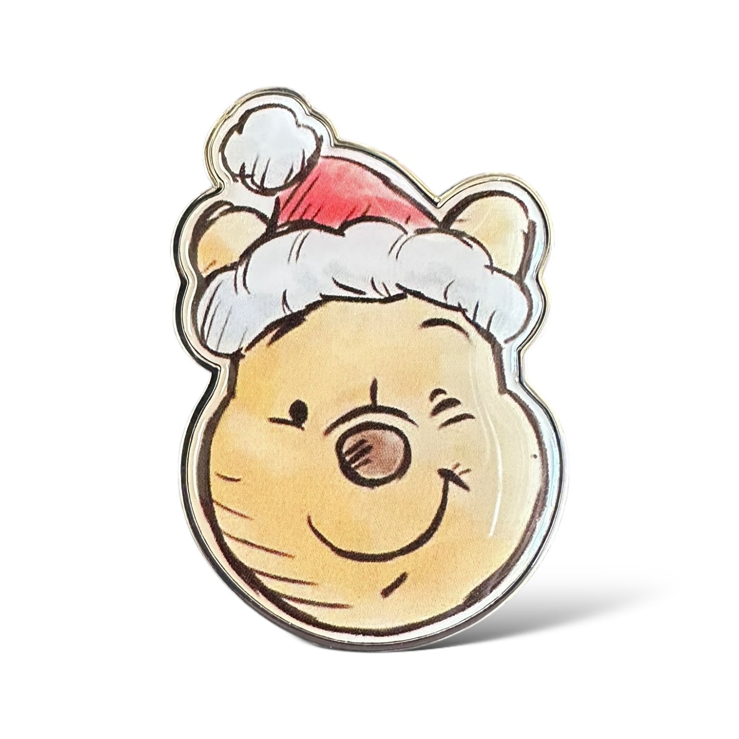 DLRP Christmas Santa Hat Winnie the Pooh Head Winking Pin