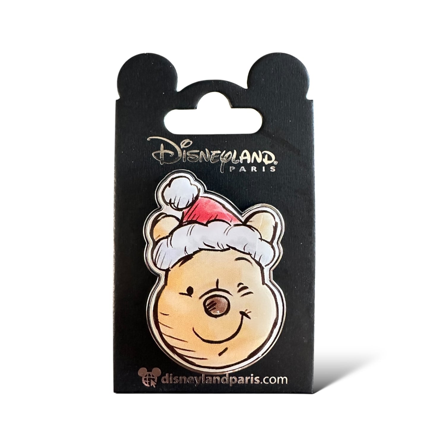 DLRP Christmas Santa Hat Winnie the Pooh Head Winking Pin