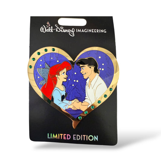 WDI Valentine Jeweled Heart Ariel and Eric Pin