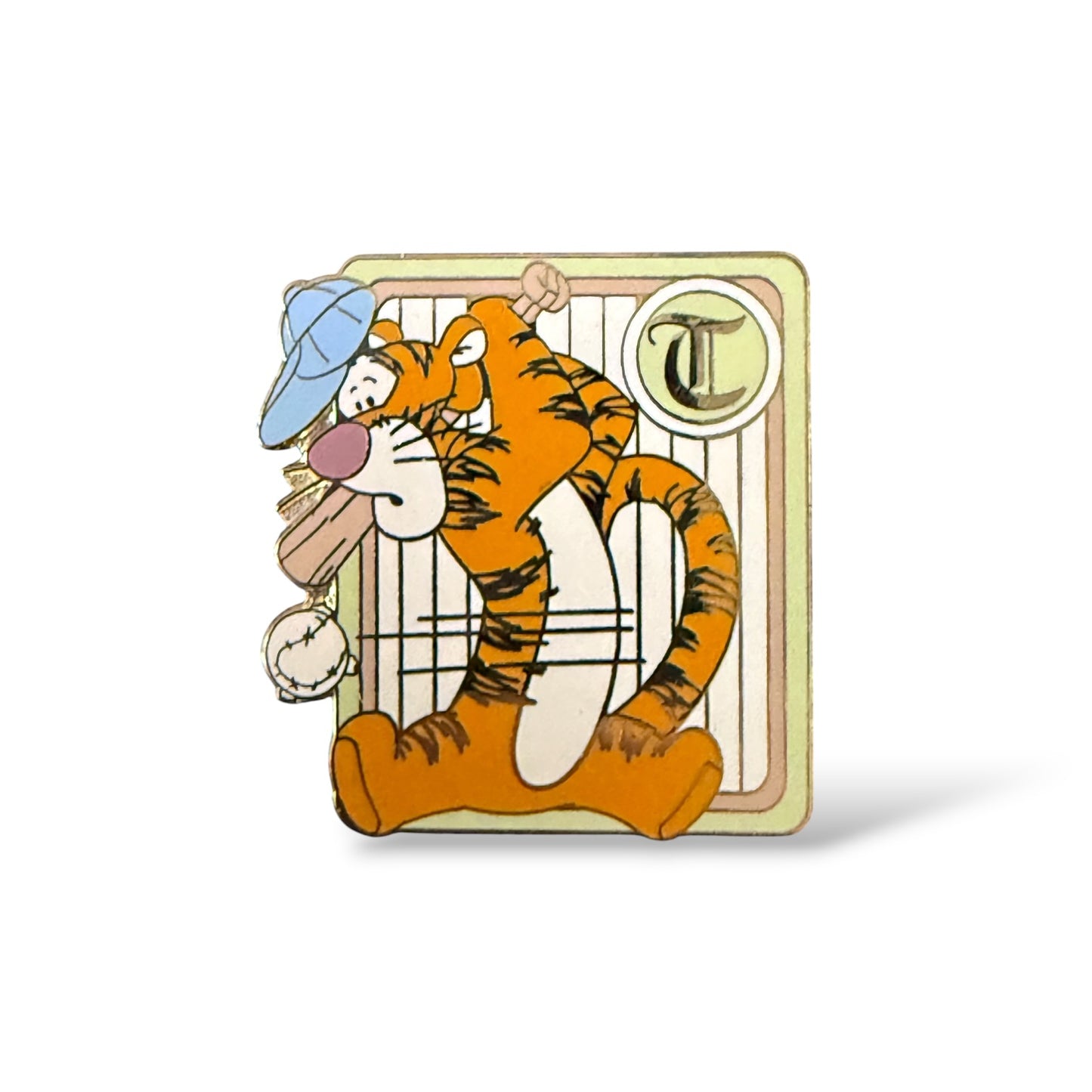 Cast Lanyard 100 Acre Wood Baseball Tigger Batting Hidden Mickey Pin