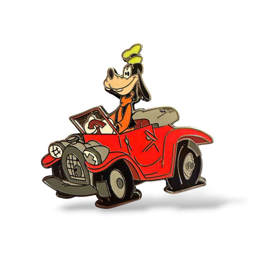 Disney Parks Goofy Driving Red Car with Flat Tires Pin