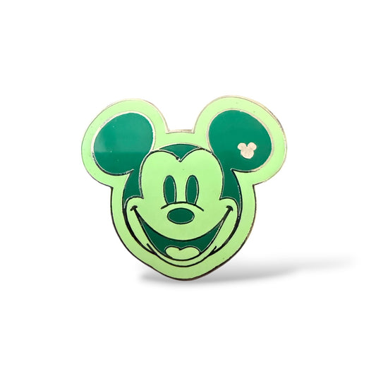 Cast Lanyard Colorful Mickey Heads Green Hidden Mickey Pin