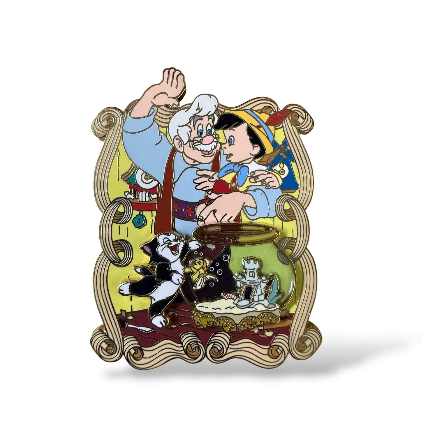 WDI Pinocchio 85th Anniversary Pinocchio, Gepetto, Figaro, Cleo Pin