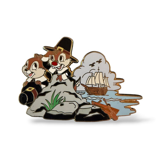 Disney Shopping Mayflower Pilgrims Chip n' Dale Pin