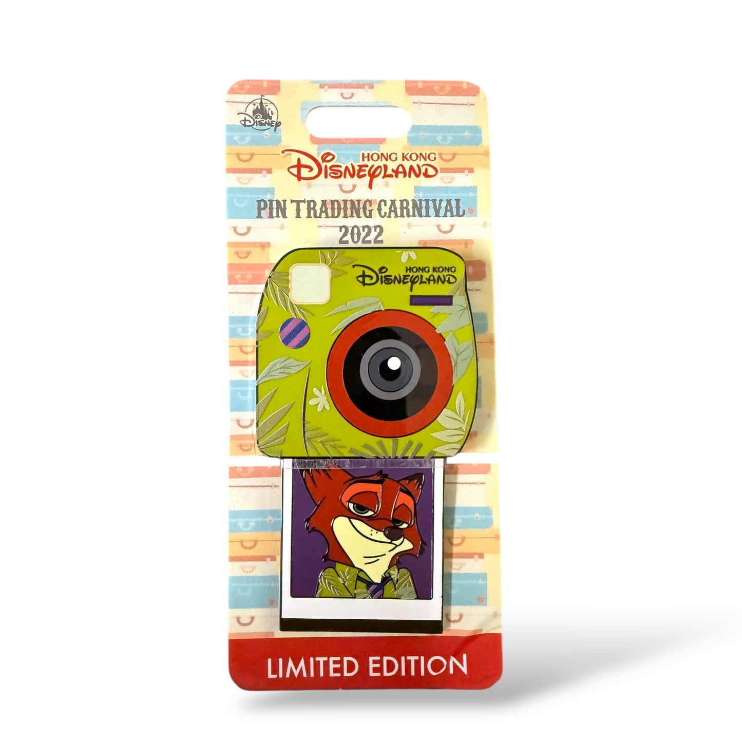 HKDL Pin Trading Carnival Instant Camera Nick Wilde Pin
