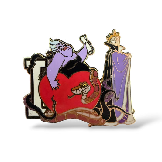 Disney Shopping I Love Villains Ursula, Evil Queen, and Kaa Pin