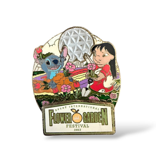 WDW Epcot International Flower & Garden Festival 2017 Lilo & Stitch Pin