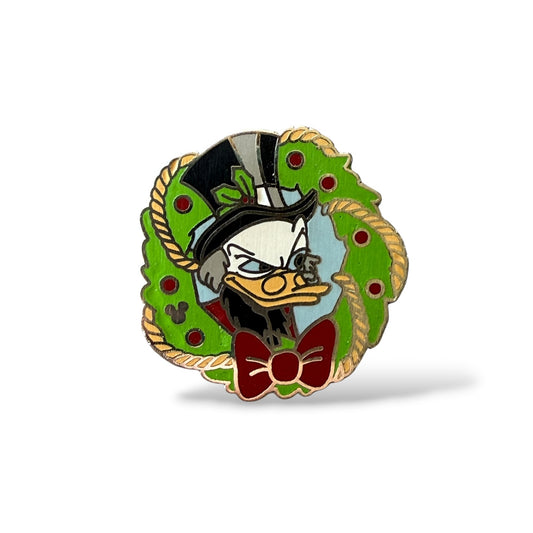 Cast Lanyard Disneyland Hotel Holiday Wreath Scrooge McDuck Hidden Mickey Pin