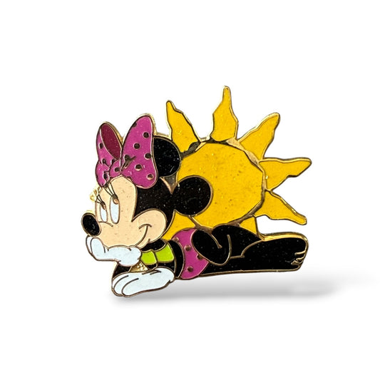 Cast Lanyard Bathing Beauty Minnie Lying Down in Pink Suit Hidden Mickey Pin