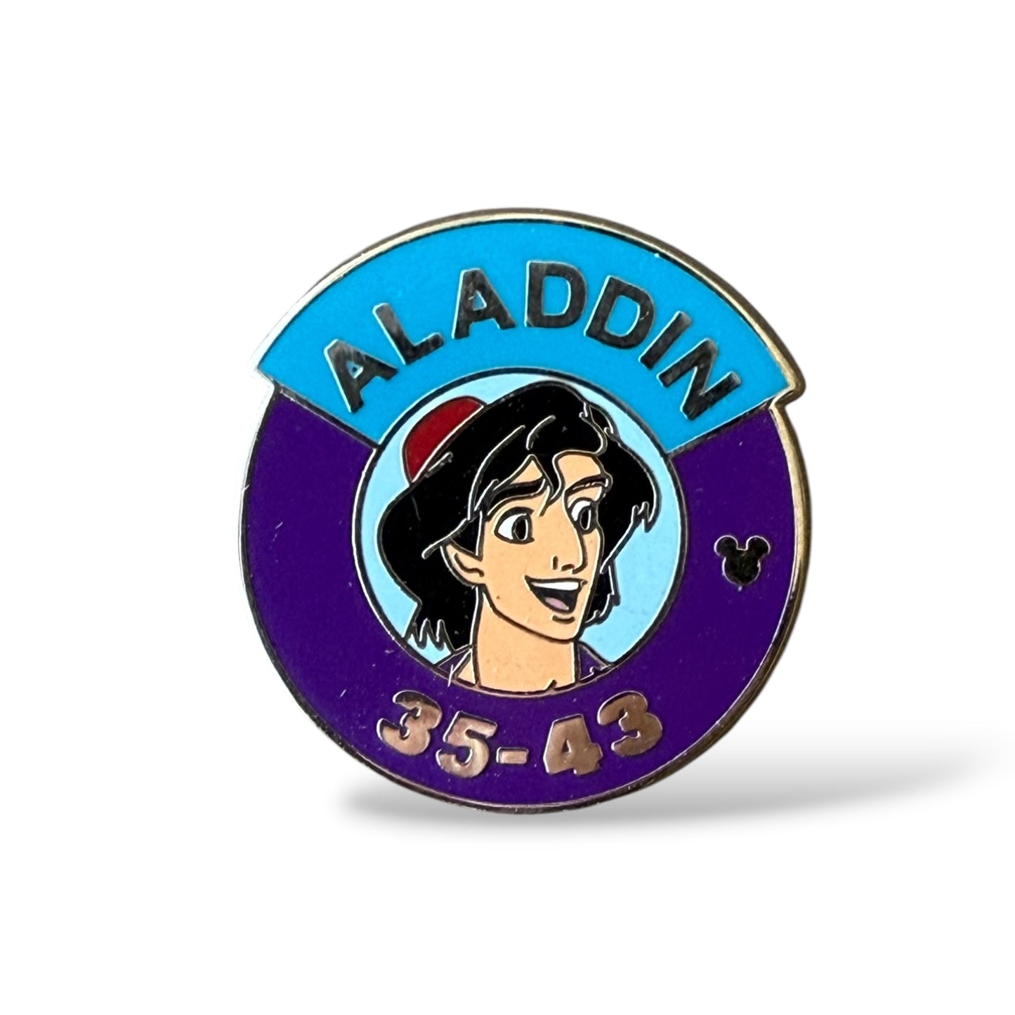 Cast Lanyard Magic Kingdom Parking Lot Sign Heroes Aladdin Hidden Mickey Pin