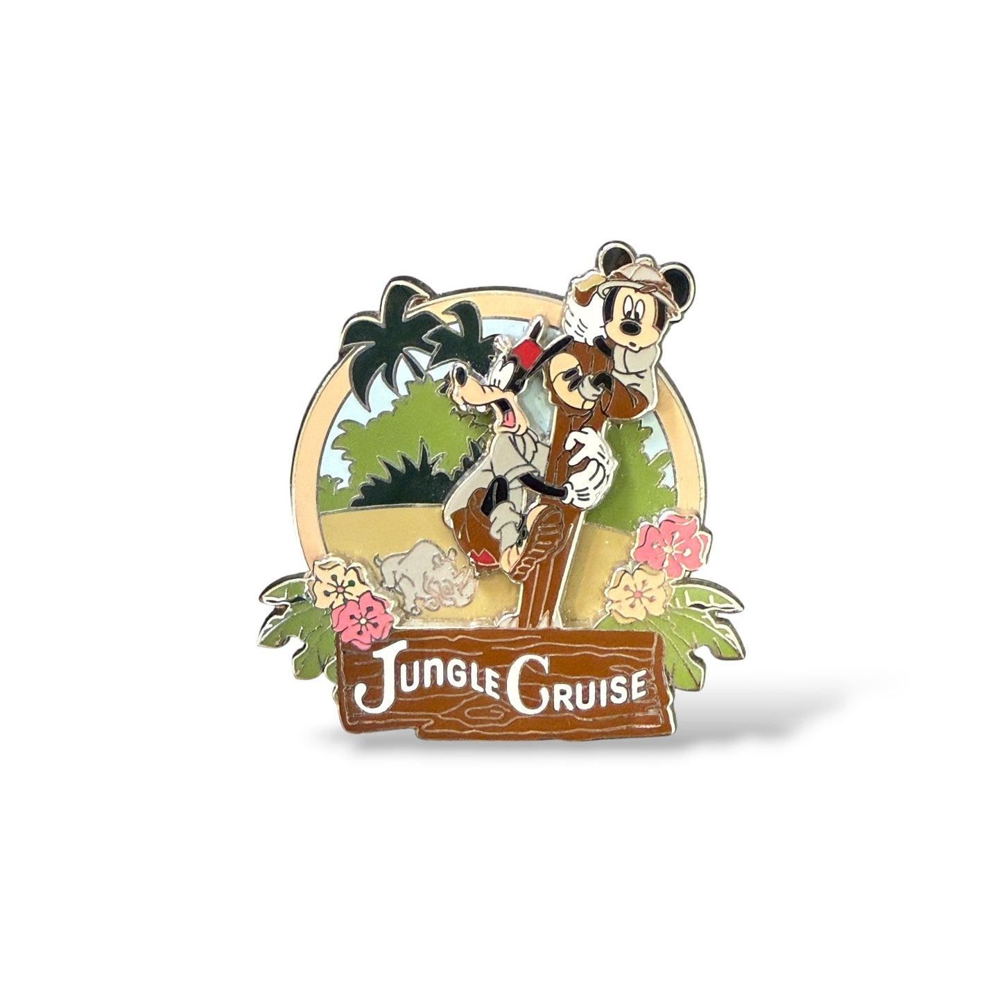 Disney Parks Jungle Cruise Attraction Mickey Mouse and Goofy Pin