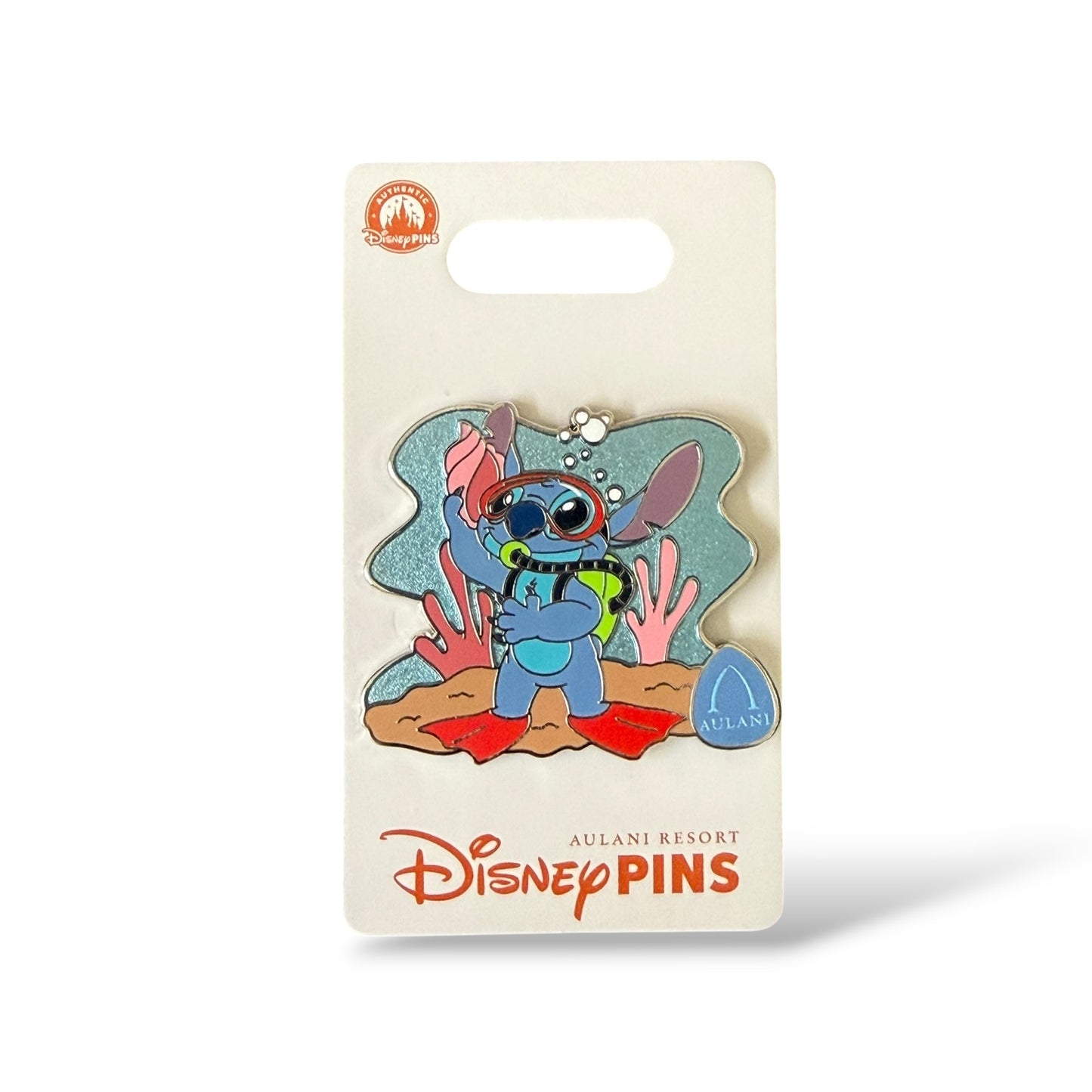 Disney Parks Aulani Stitch Scuba Diver Mickey Bubbles Pin