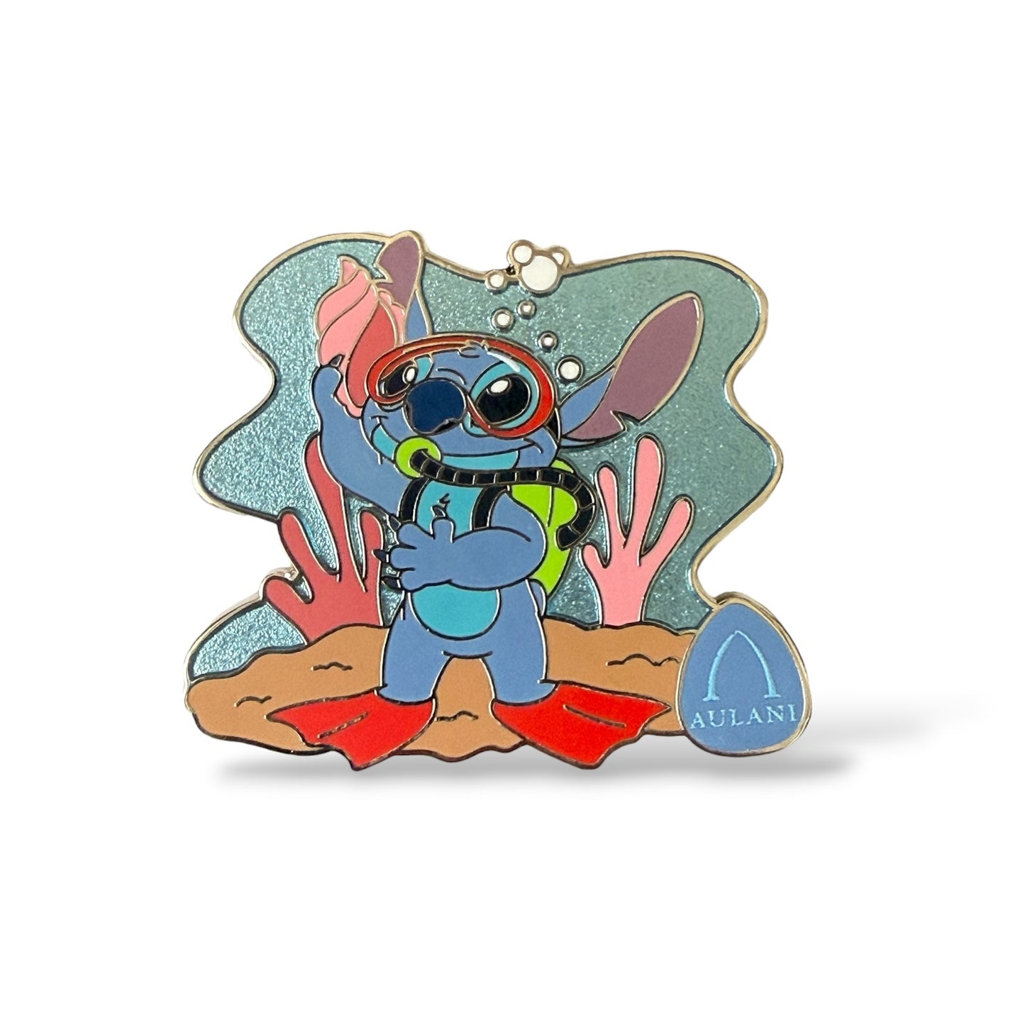 Disney Parks Aulani Stitch Scuba Diver Mickey Bubbles Pin
