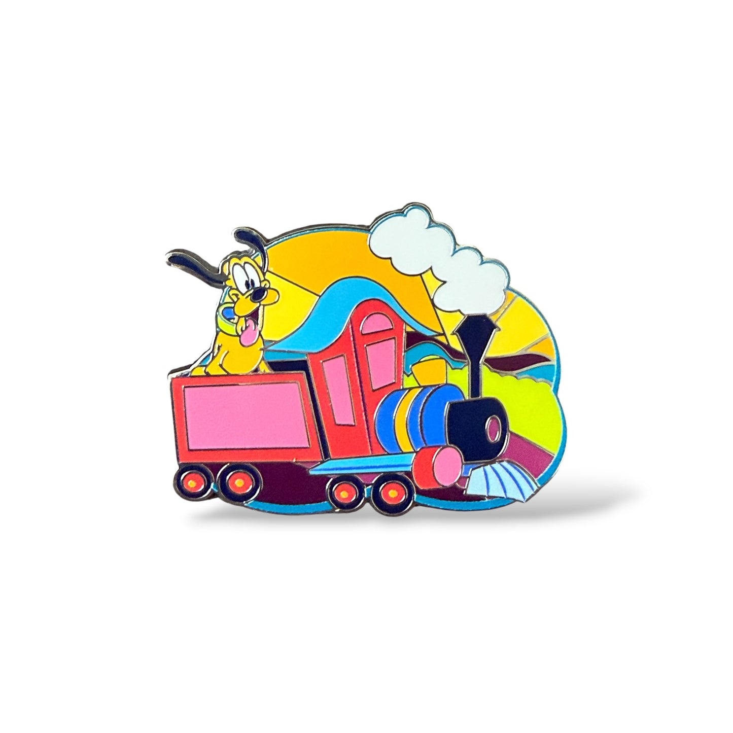 Disney Parks Best Day Ever Booster Pluto Riding in a Train Car Pin