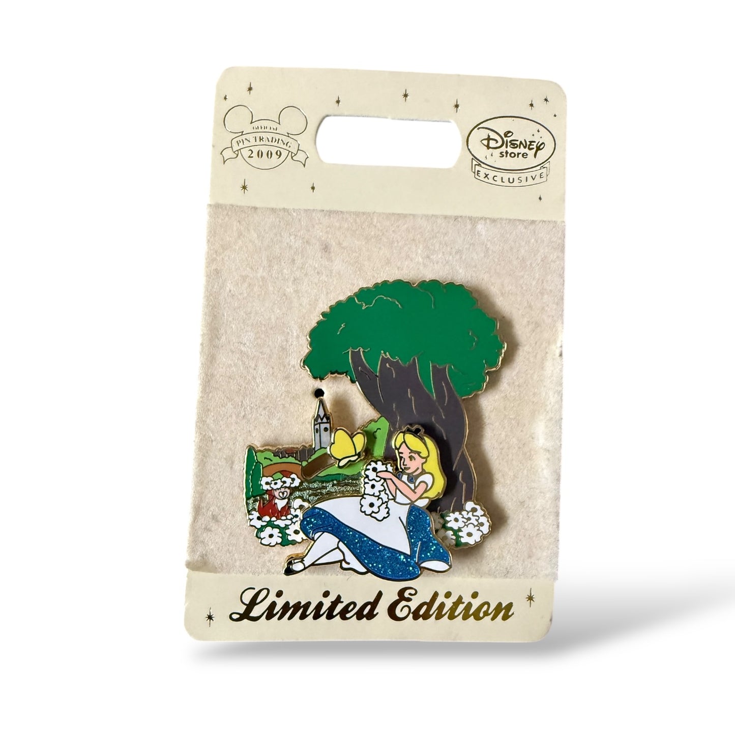 UKDS Alice Sitting under tree with Butterfly Pin