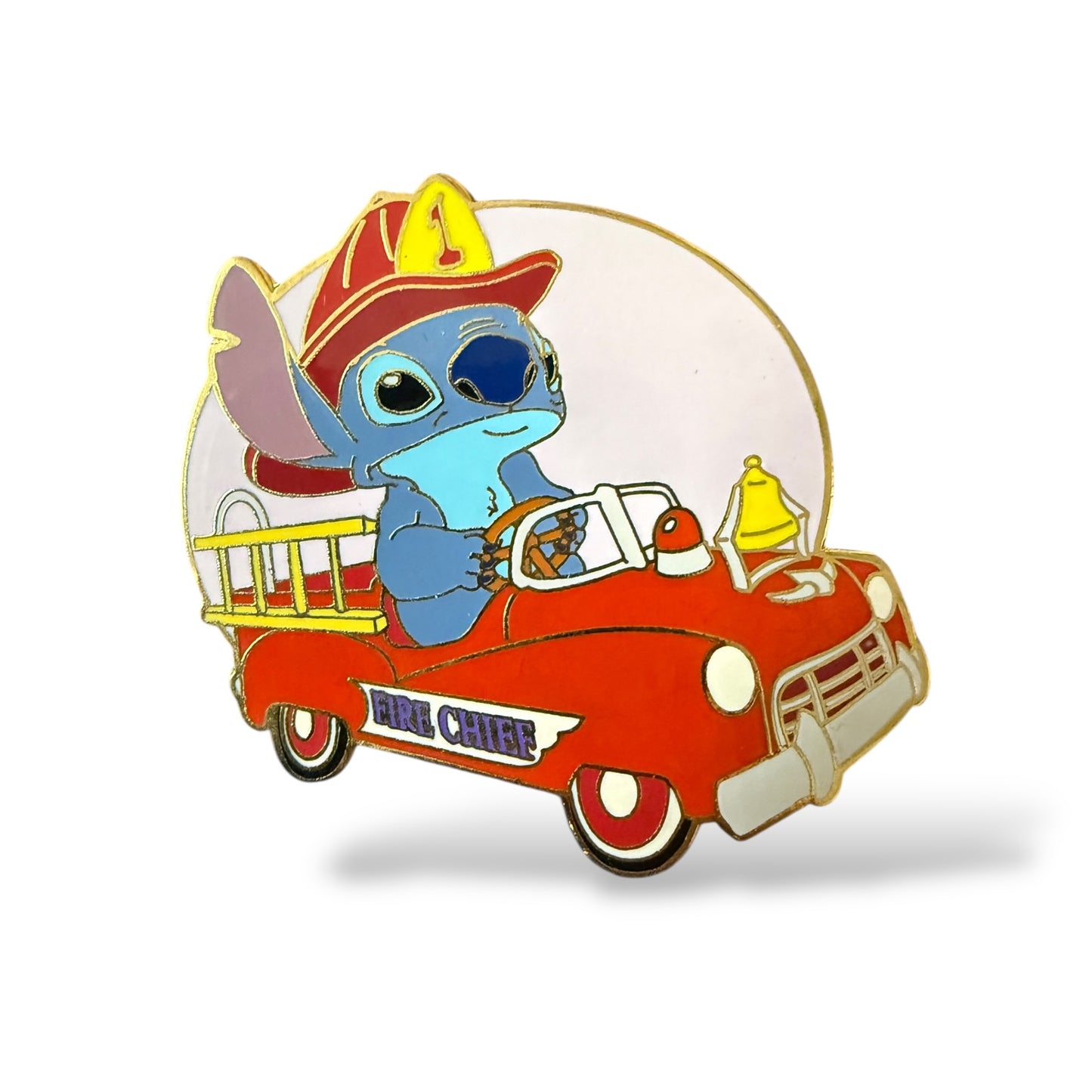 Disney Auctions Stitch Fire Chief Toy Fire Engine Pedal Car Pin