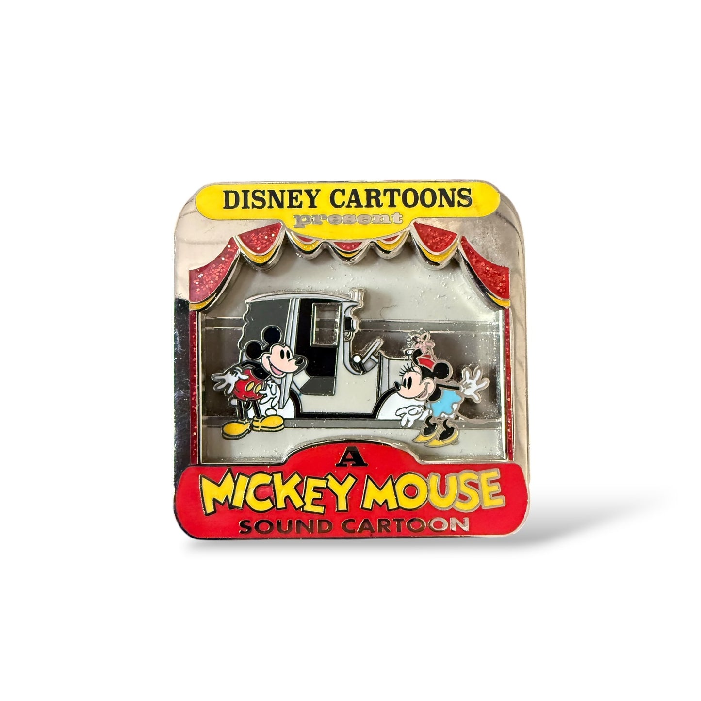 Disney Store Park Pack Mickey Mouse Sound Cartoon Mickey and Minnie Black, White, and Color Pin