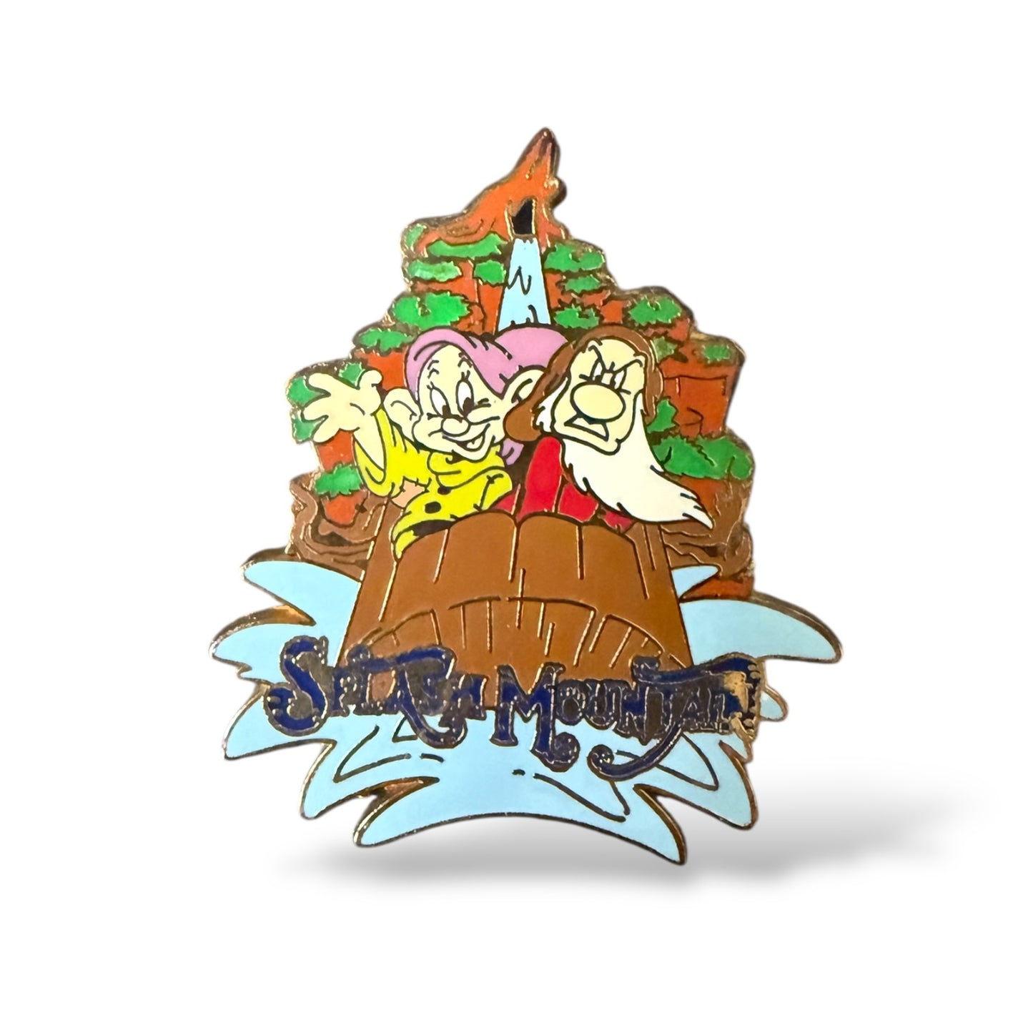 WDW Attractions Mystery Dopey and Grumpy Splash Mountain Pin