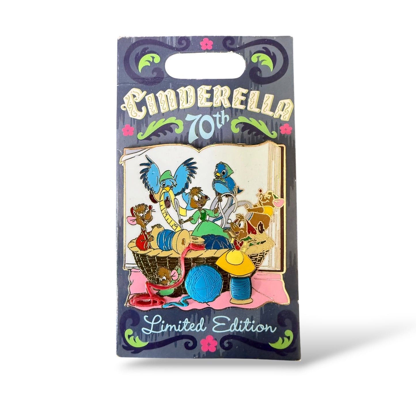 Disney Parks Cinderella 70th Anniversary Sewing Mice and Birds Pin