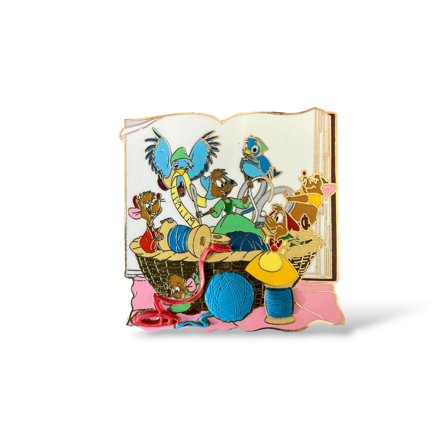 Disney Parks Cinderella 70th Anniversary Sewing Mice and Birds Pin