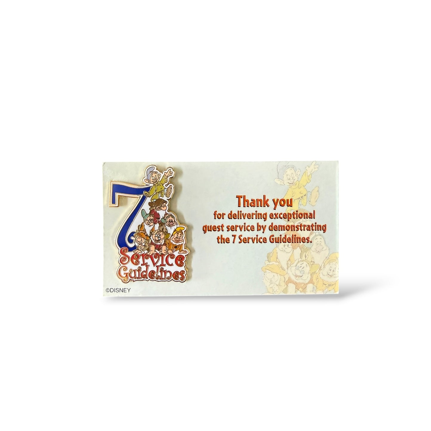 DEC Snow White's Seven Dwarfs 7 Service Guidelines Cast Award Pin