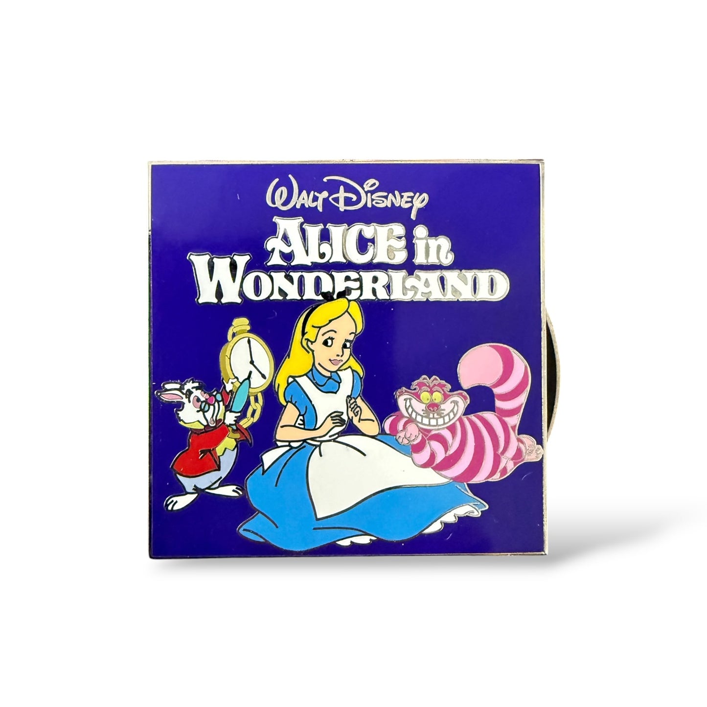 Disney Parks Vintage Vinyl Alice, White Rabbit and Cheshire Alice in Wonderland Pin