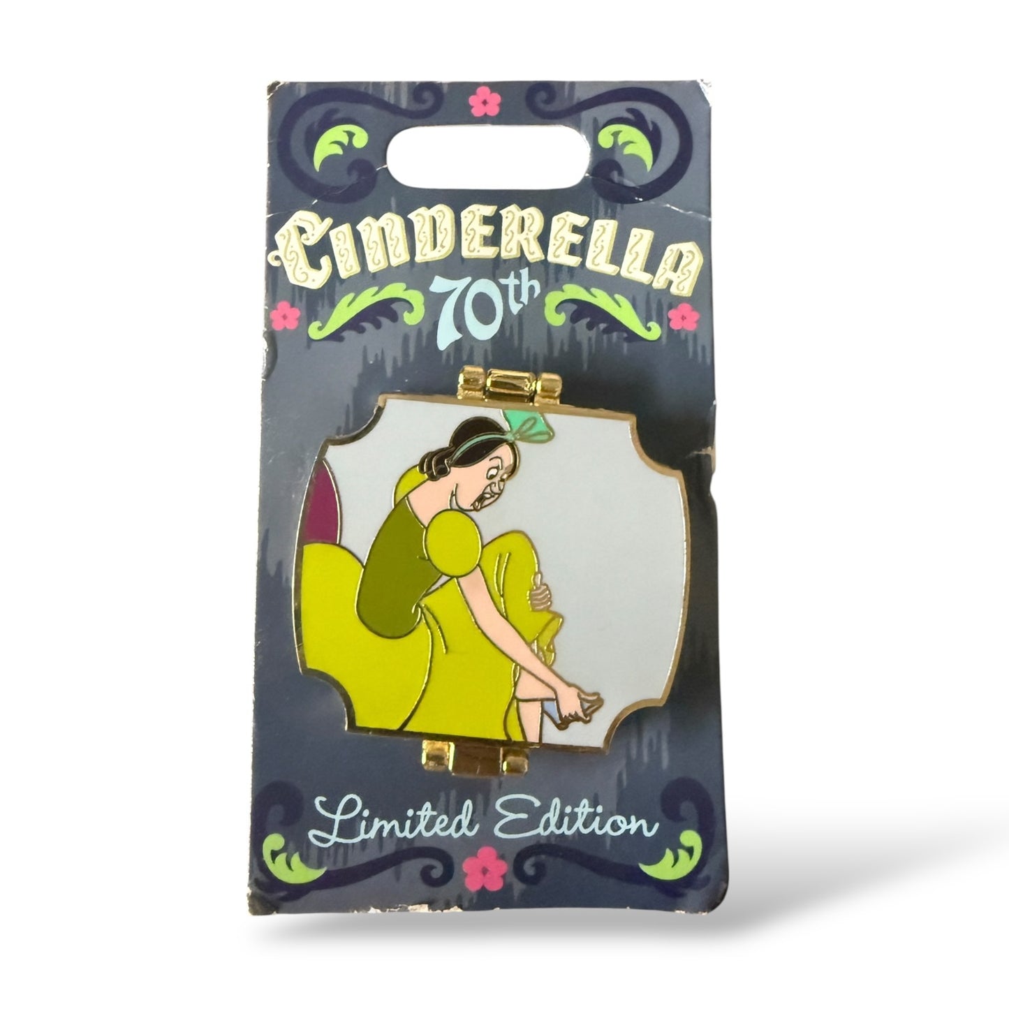 Disney Parks Cinderella 70th Anniversary Glass Slipper Stepsisters Hinged Pin