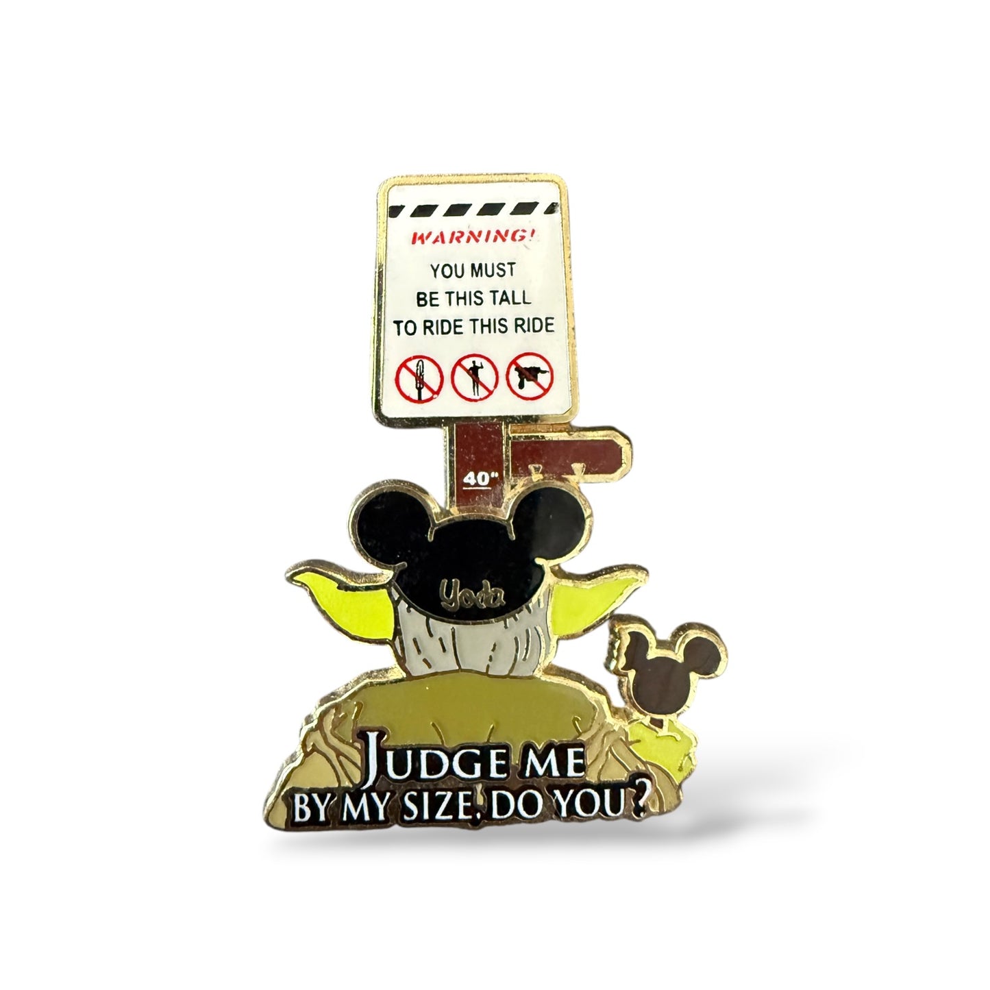 Disney Parks Star Wars Yoda Judge Me by My Size, Do You Ride Height Requirement Pin