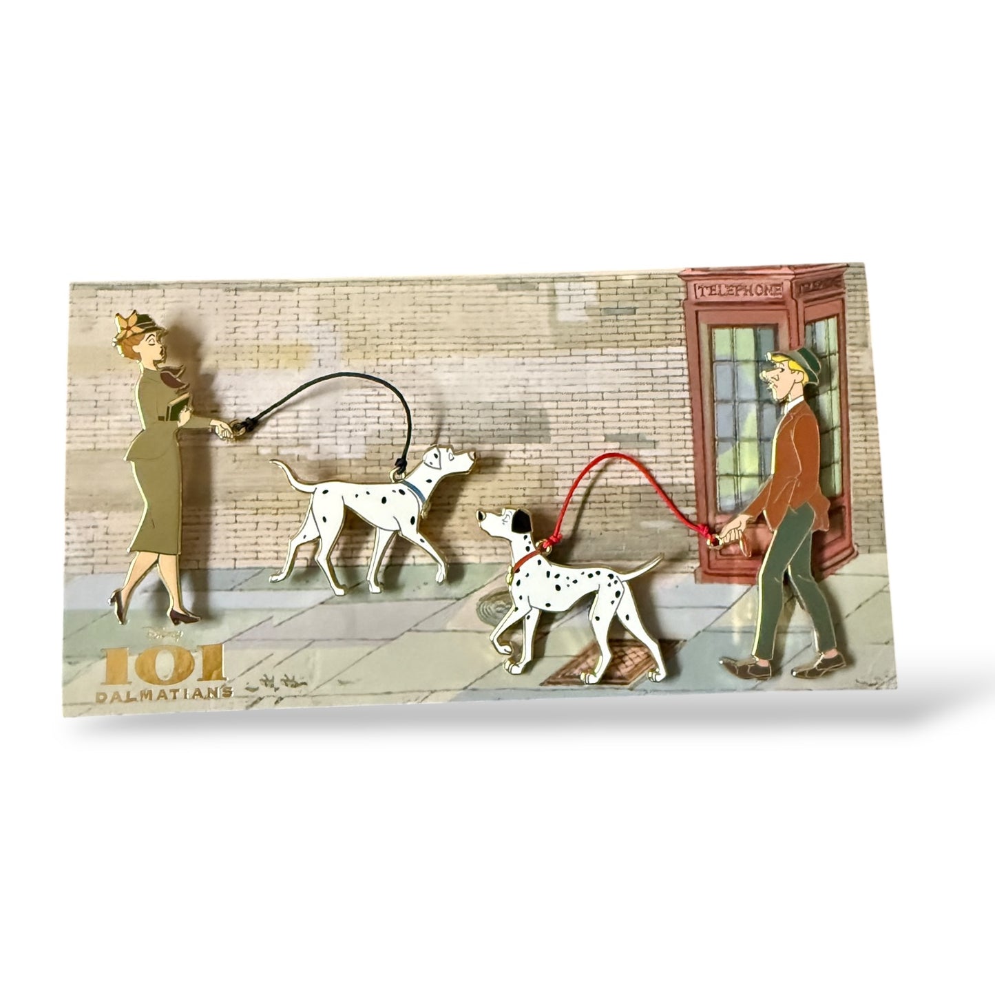WDI 101 Dalmatians 60th Anniversary Owners with Matching Dogs Anita and Roger Walking Perdita and Pongo Pin Set