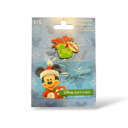 Disney Parks Mickey Green Present Gift Card Pin