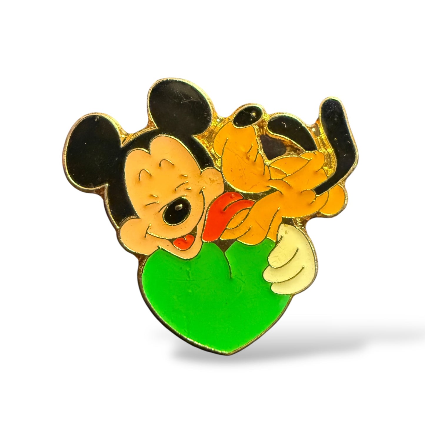 Disney Parks Pluto Giving Mickey a Kiss Pin