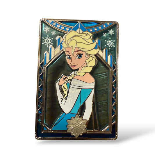 Monogram Frozen Stained Glass Windows Elsa Pin