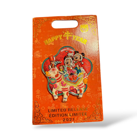 Disney Parks Lunar New Year Year of the Ox Mickey and Minnie Riding an Ox Pin