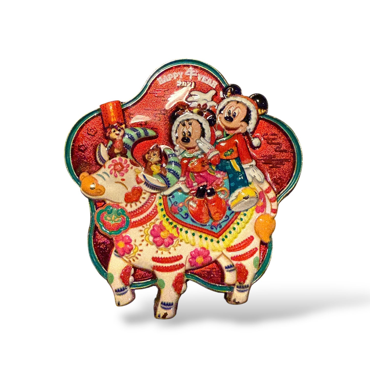 Disney Parks Lunar New Year Year of the Ox Mickey and Minnie Riding an Ox Pin