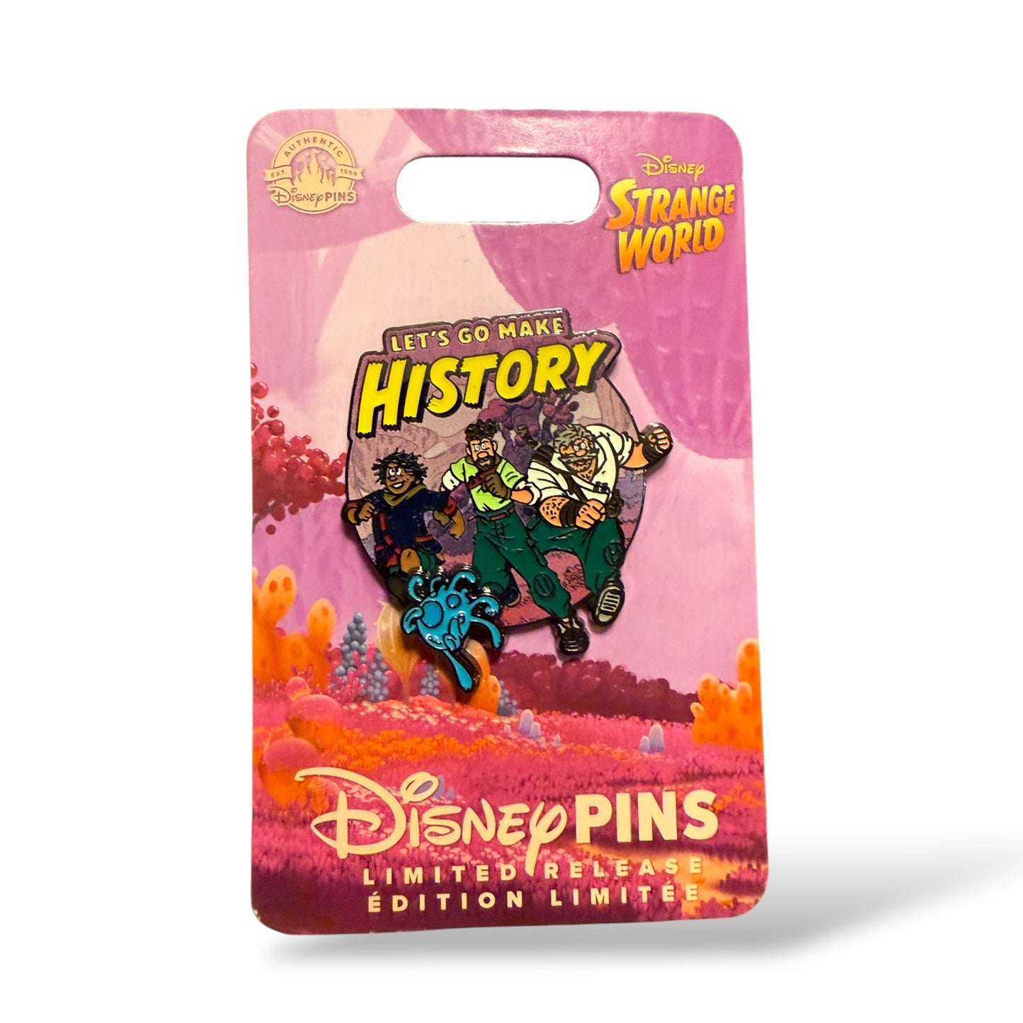 Disney Parks Strange World Let’s Go Make History Ethan, Searcher, Jaeger Clade, and Splat Pin