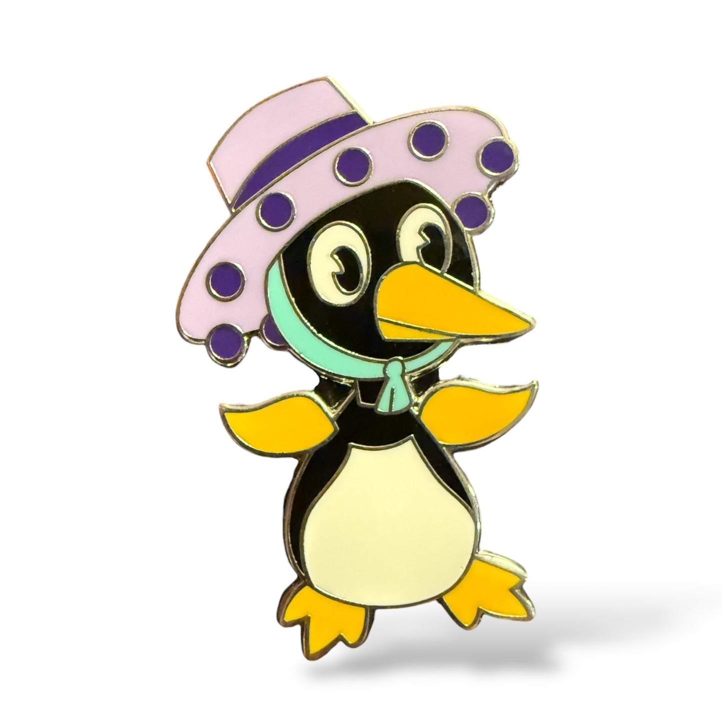 Disney Parks Penguin Wearing Purple Hat It's a Small World Build A Pin