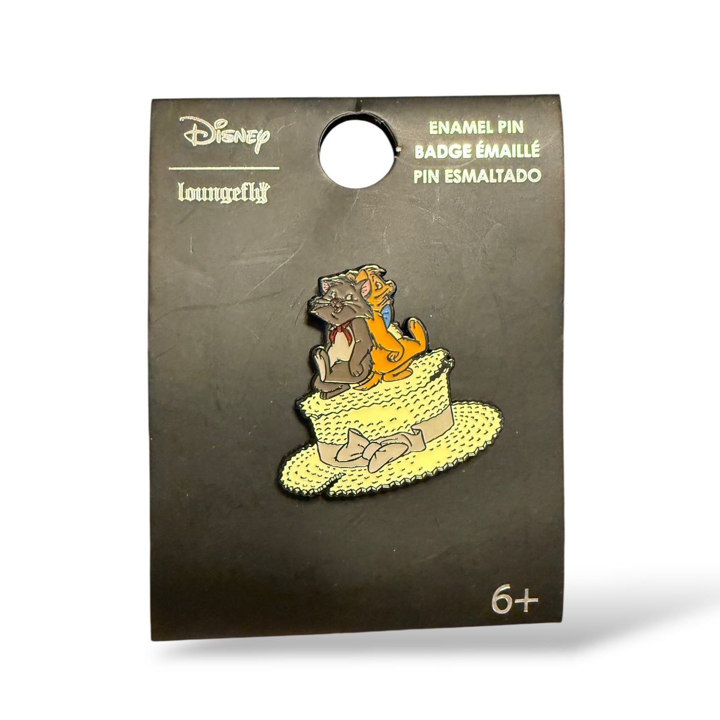 Loungefly Berlioz and Toulouse Sitting on Straw Hat Pin