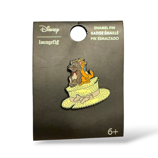 Loungefly Berlioz and Toulouse Sitting on Straw Hat Pin