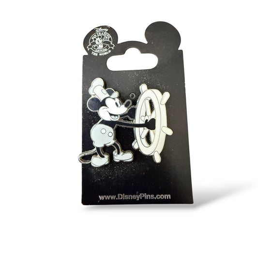 Disney Parks Mickey Mouse Booster Collection Steamboat Willie Pin