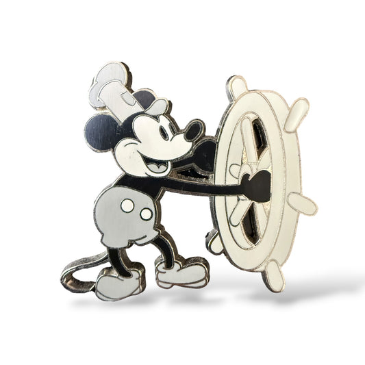 Disney Parks Mickey Mouse Booster Collection Steamboat Willie Pin
