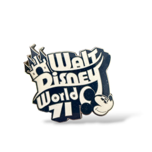 WDW Walt Disney World Retro Logo Mickey Cinderella Castle 71' Pin