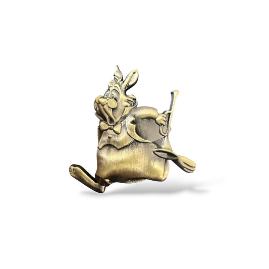 JDS Alice in Wonderland Bronze White Rabbit Pin