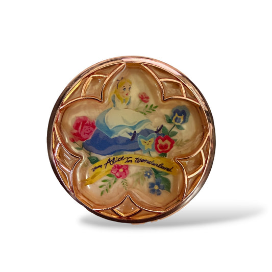 HKDL Rose Gold Circle Alice in Wonderland Pin