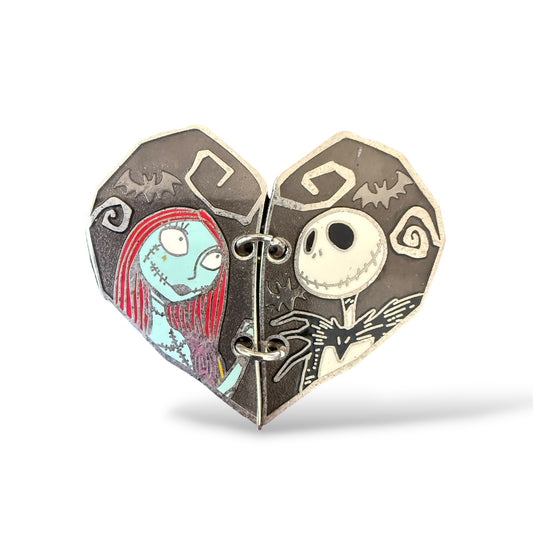 Disney Parks Hinged Heart  Jack Skellington and Sally Pin