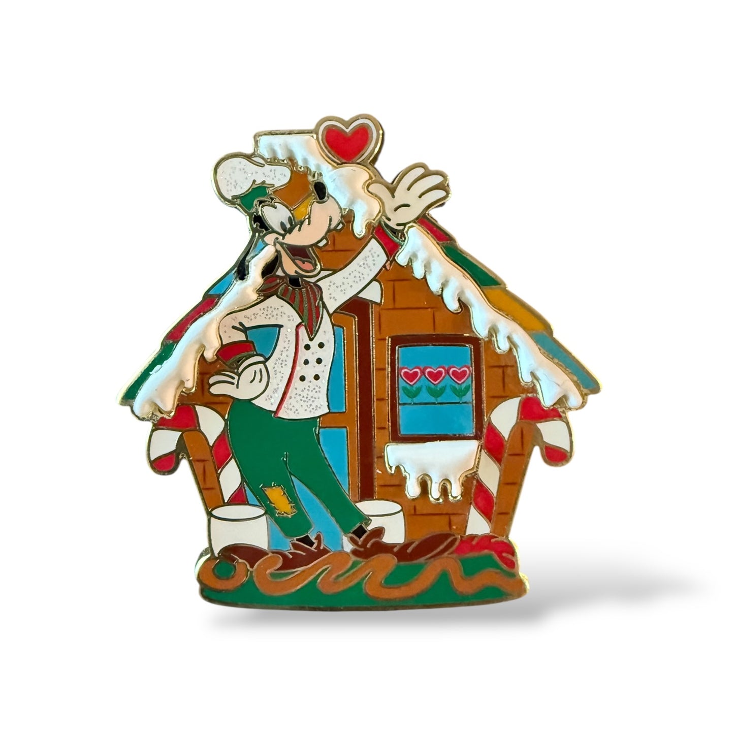 Disney Parks Christmas Holiday Parade Collection Baker Goofy on Float Gingerbread House Pin