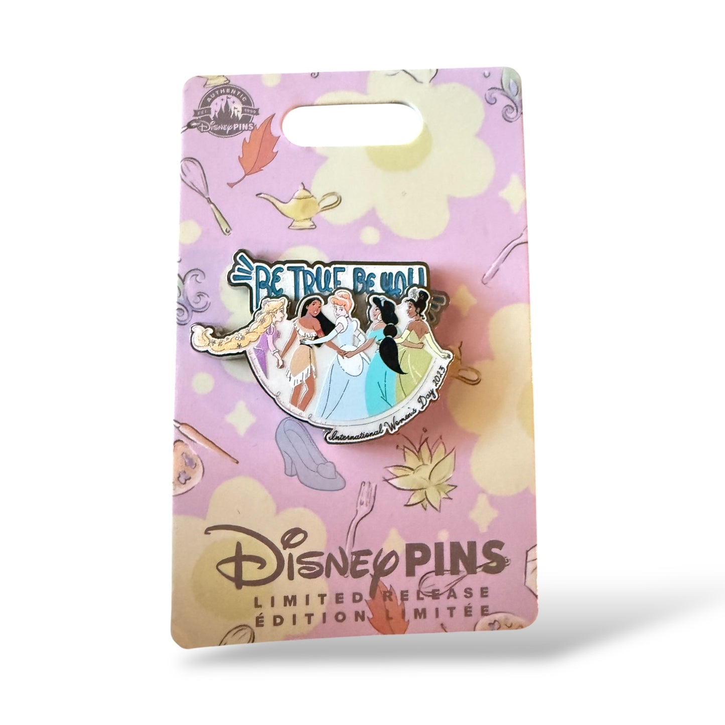 Disney Parks International Women's Day 2023 Rapunzel, Pocahontas, Cinderella, Jasmine, and Tiana Pin