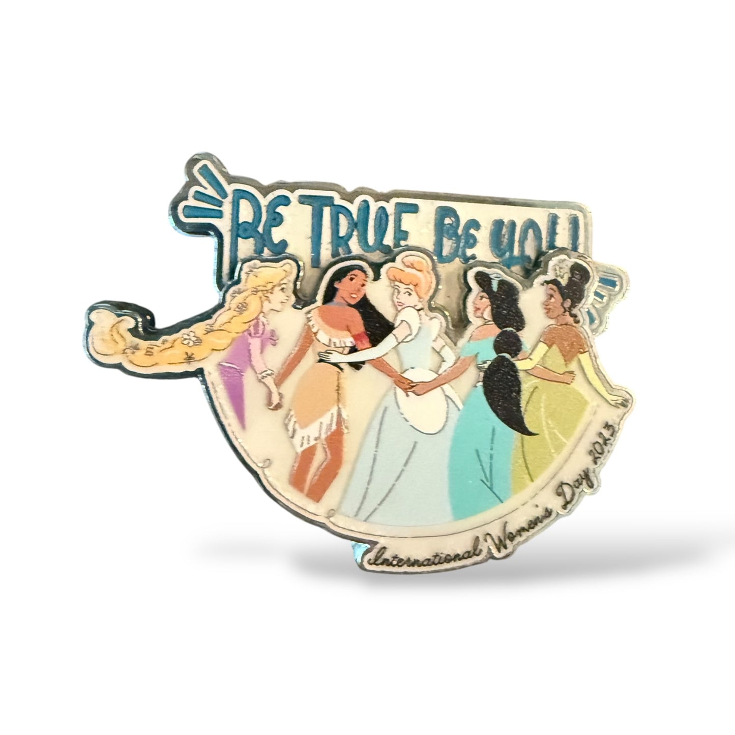 Disney Parks International Women's Day 2023 Rapunzel, Pocahontas, Cinderella, Jasmine, and Tiana Pin